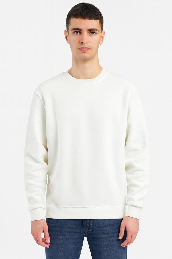 Erkek Oversize Uzun Kol Sıfır Yaka Sweatshırt-7383 - Image 1