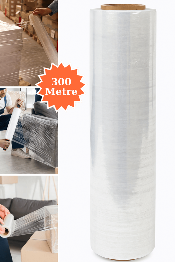 El Tipi Mobilya Eşya Koli Palet Paket Taşıma Taşınma Sarma Koruma Streç Film 50 cm x 300 m 17 Mikron - Image 1