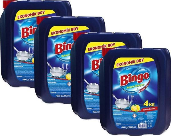 Bingo Bulaşık Sıvısı 4 kg Limon 4'lü - Image 1