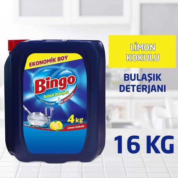 Bingo Bulaşık Sıvısı 4 kg Limon 4'lü - Image 1