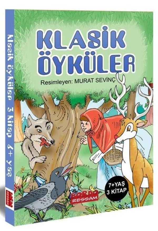 Klasik Öyküler Resimli Okumayı Öğrendim Serisi Seti - 3 Kitap Takım - Bordo Ressam - Image 1