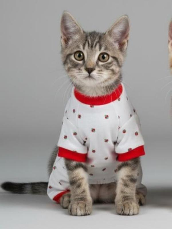 Berry Kedi Tulumu | Pamuklu Penye Kedi Kıyafeti | Küçük Irklar İçin | Tüy Dökülmesini Azaltır - Image 1