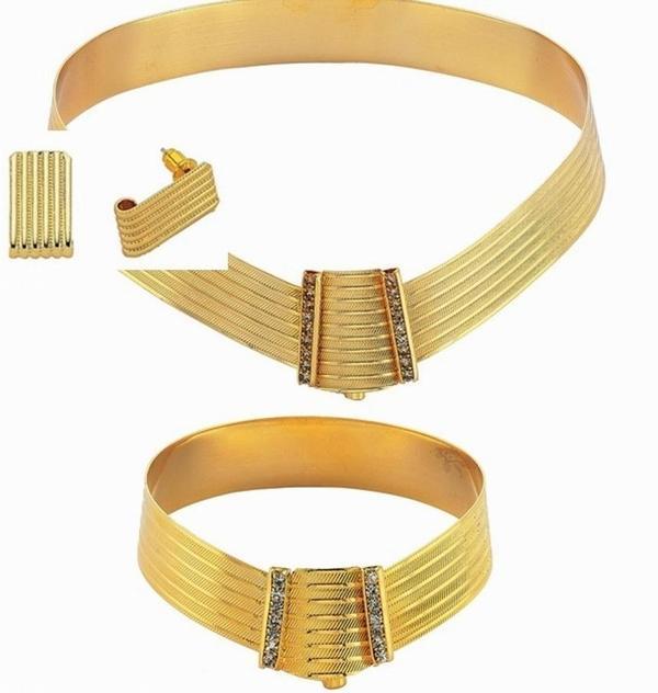 Gerçek Altın Görünümlü Trabzon Bilezik + Gerdanlık + Küpe Garantili - Image 1