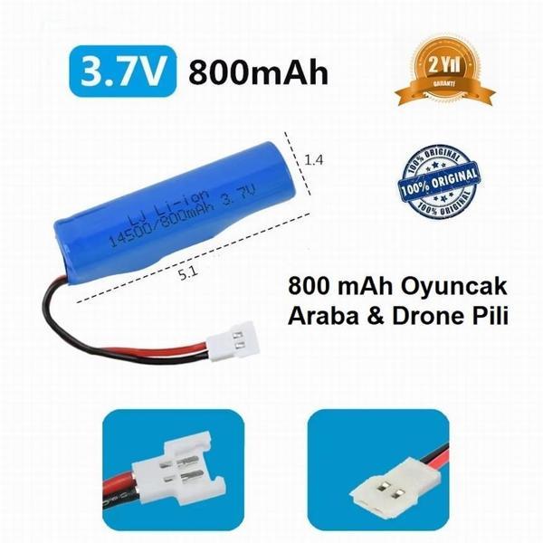 Day Beyaz Soket Drone Pili Oyuncak Araba Pili 14500 800 mAh Li-on 3.7V - Image 1