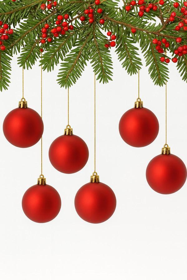 Waldern Yılbaşı Çam Ağacı Süsü Mat 6 Cm 6lı Cicitop - Image 1