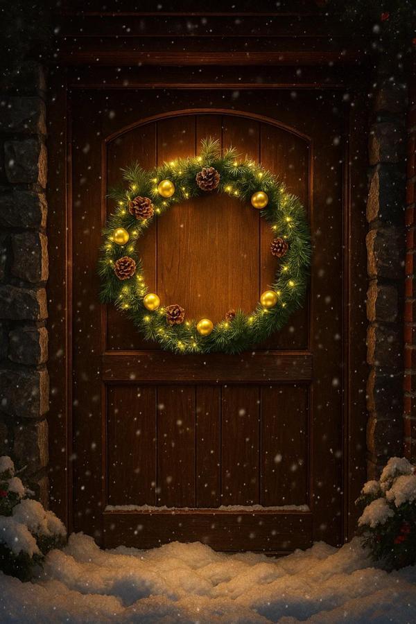 Waldern Luxury Dekoratif Yılbaşı 60cm Işıklı Kapı Süsü - Image 1