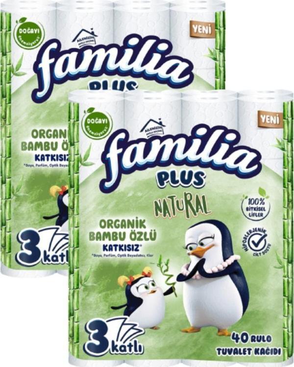 Familia Plus Natural Tuvalet Kağıdı 40'lı 2 Paket - Image 1