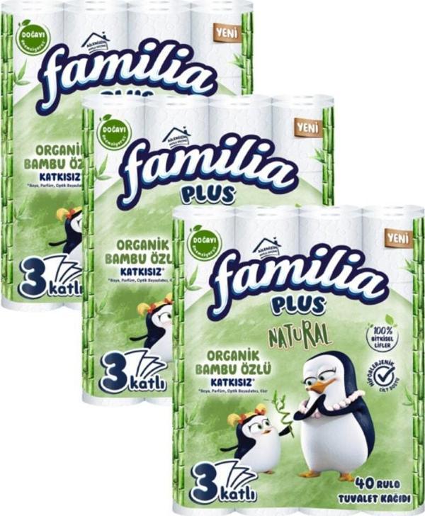Familia Plus Natural Tuvalet Kağıdı 40'lı 3 Paket - Image 1