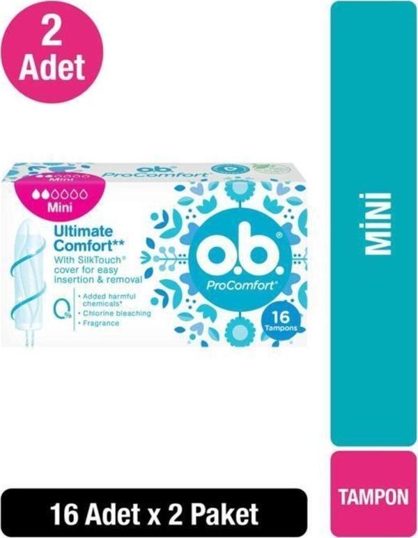 O.B. Tampon Mini 16'lı X2 - Image 1