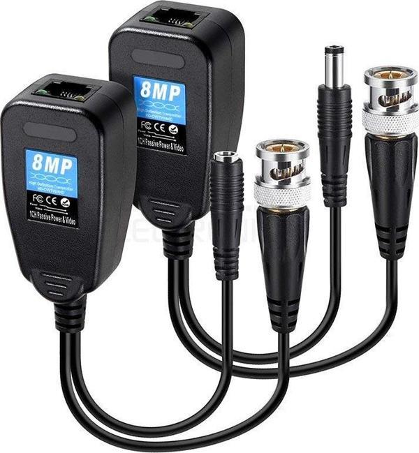 POWERMASTER PM-3898PV BNC TO RJ45 VIDEO BALUN + POWER KONNEKTÖR - Image 1