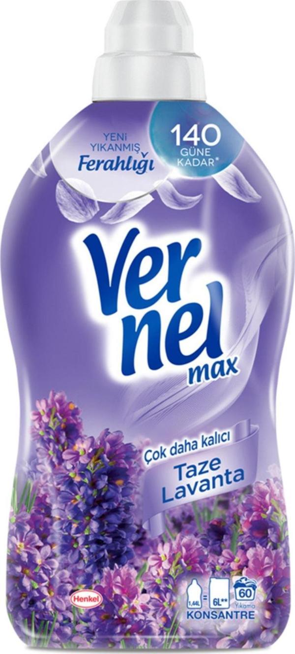Vernel Max Taze Lavanta Konsantre Sıvı Çamaşır Yumuşatıcısı 1440 Ml - Image 1