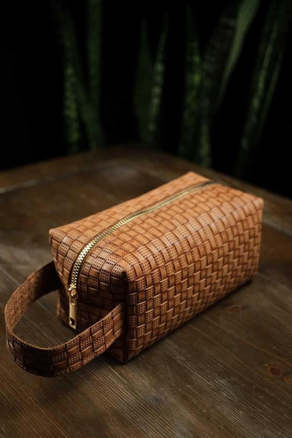 DOPP KİT DALLAS - Hasır Örgü Baskılı Zarif El Çantası - Image 1