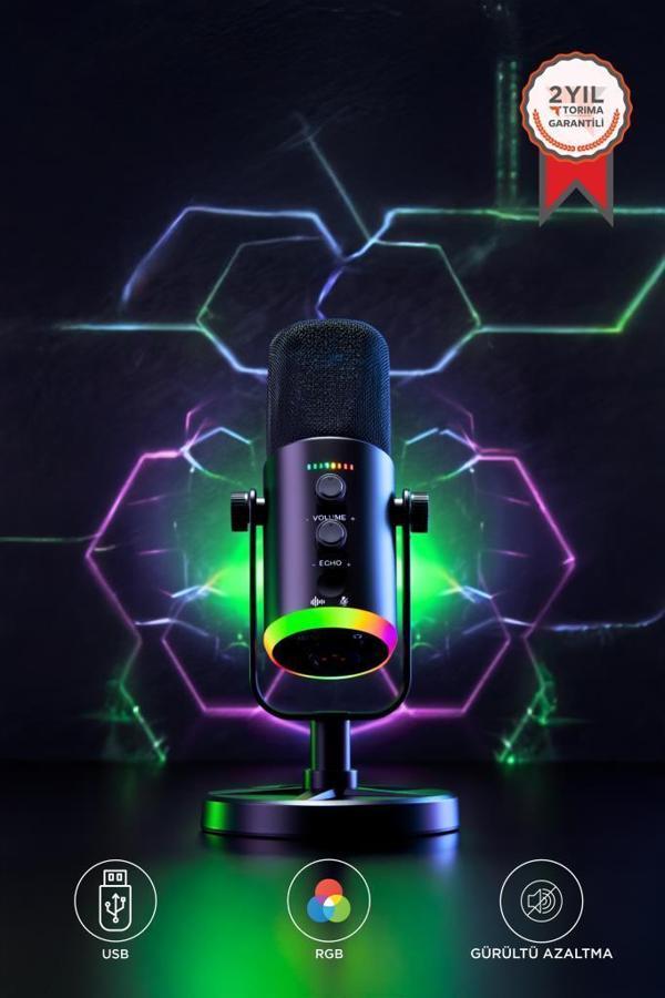 Torima YU7 Siyah USB/XLR Çift Çıkışlı Podcast, Vokal Kaydı, Oyun İçin Dinamik Mikrofon - Image 1