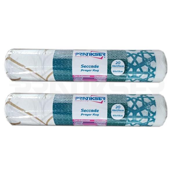 Pratikser Tek Kullanımlık Seccade Hilal Alem - 60x115cm - 2 Rulo(20Ad/Rulo) - Image 1