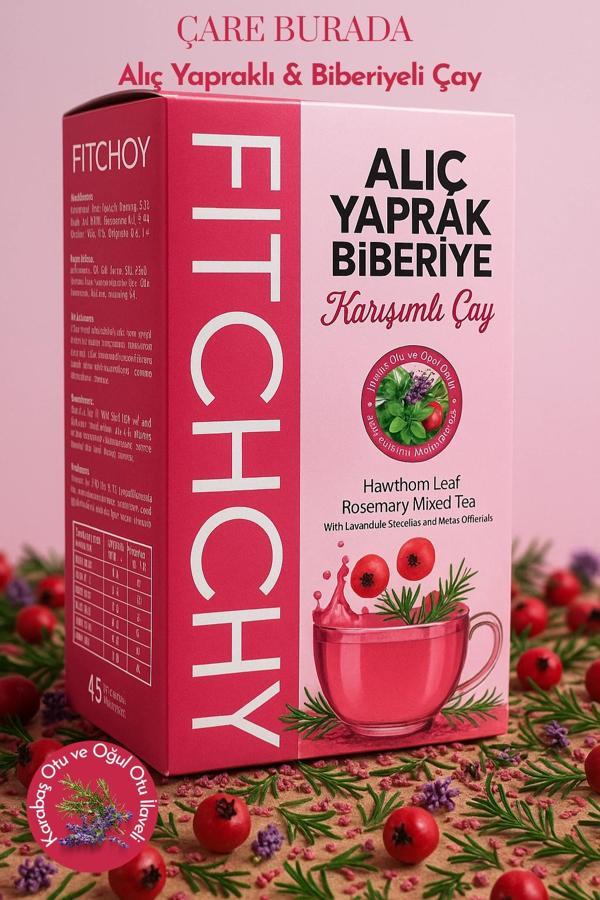 Fitchoy - Alıç Yaprağı & Biberiyeli Çay 90 Gr × 45 Adet (Oğul Otu ve Karabaş Otu İlaveli) - Image 1