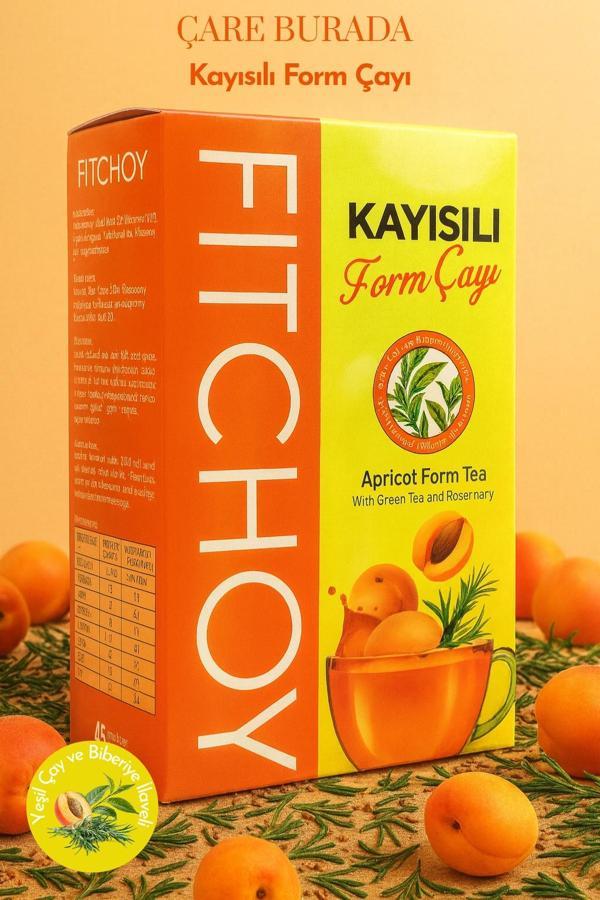 Fitchoy - Kayısılı Form Çay 90 gr x 45 Adet (Biberiye ve Yeşil Çay İlaveli) - Image 1
