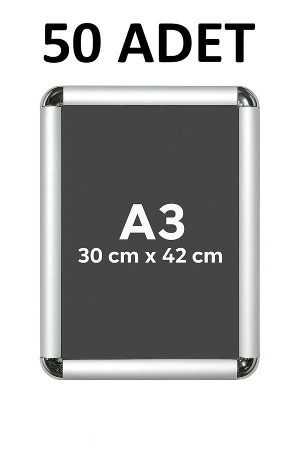 50 Adet A3 Eko Seri Çerçeve Rondo Köşe Aç Kapa Açılır Kapa - Image 1
