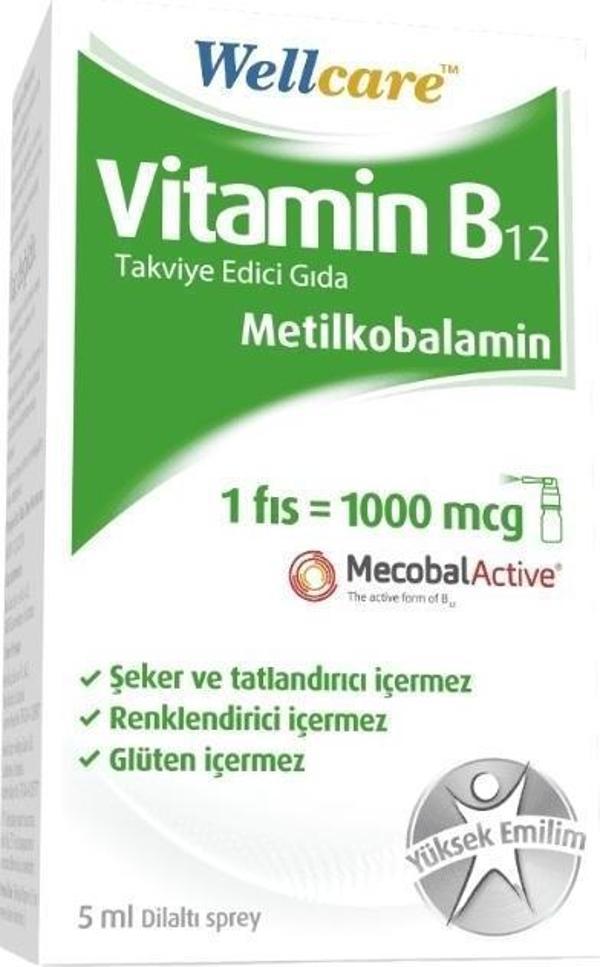 Vitamin B12 Takviye Edici Gıda Dilaltı Sprey 1000mcg 5ml - Image 1