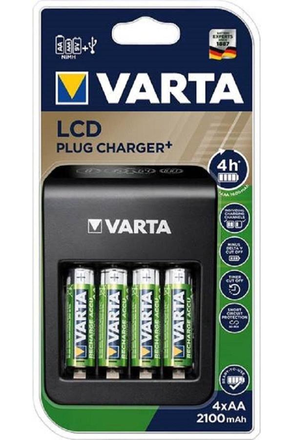 Varta 57687 Lcd Plug Pil Şarj Cihazı 4 X 56706 2100Mah Pilli - Image 1