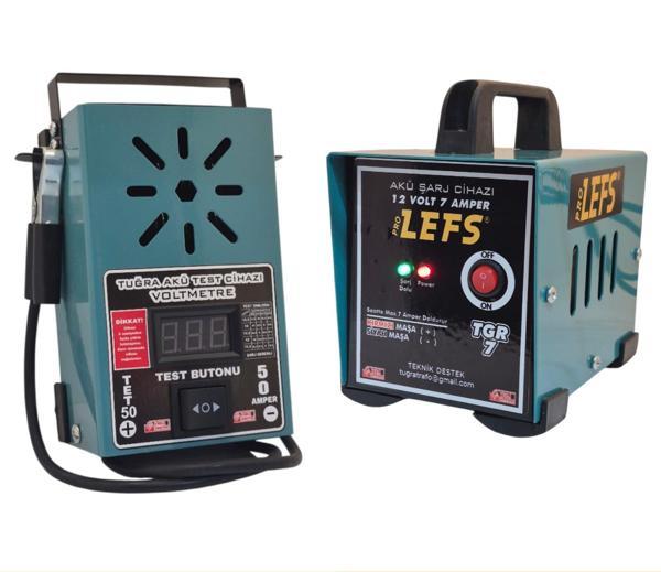 PRO LEFS 7 Amper Akü Şarj Cihazı + 50 Amper Akü Test Cihazı İkili Set - Image 1