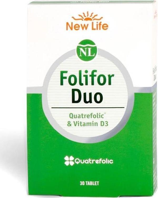 Folifor Duo Folik Asit ve D3 Vitamini İçeren Takviye Edici Gıda 30 Tablet - Image 1