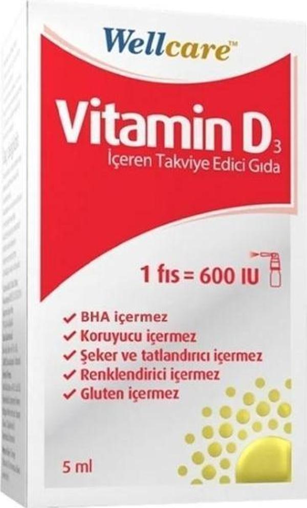 Vitamin D3 İçeren Takviye Edici Gıda 600UI 5ml - Image 1
