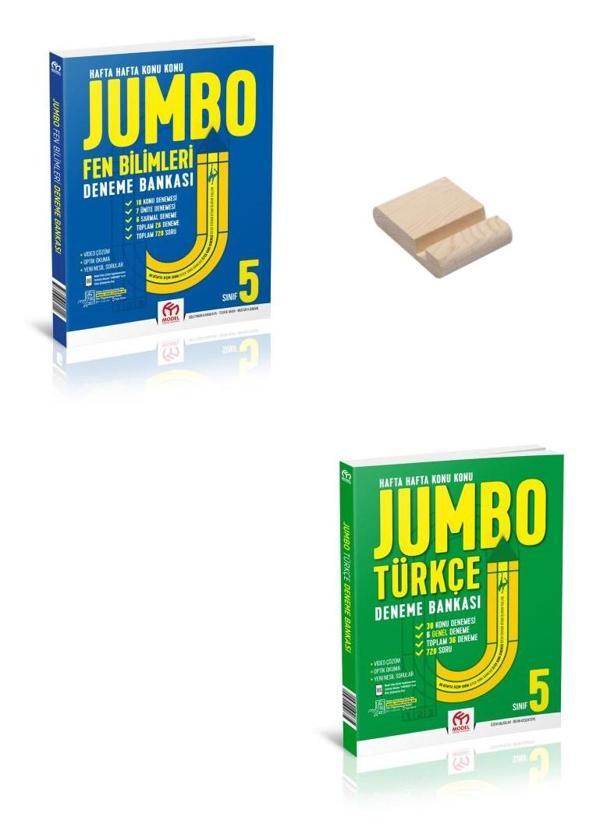 5. Sınıf JUMBO Fen Bilimleri ve Türkçe Deneme Bankası + Telefon Standı - Model Eğitim Yayınları - Image 1