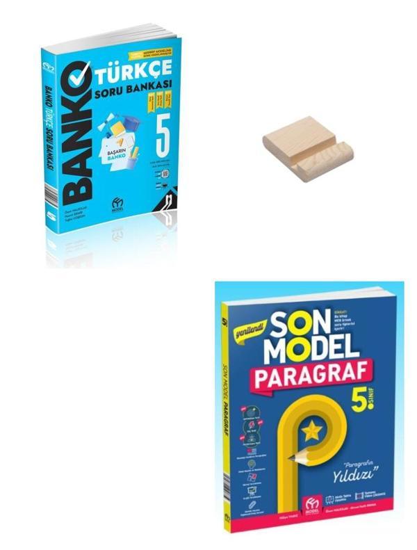 5. Sınıf Banko Türkçe ve Son Model Paragraf Soru Bankası + Telefon Standı - Model Eğitim Yayınları - Image 1