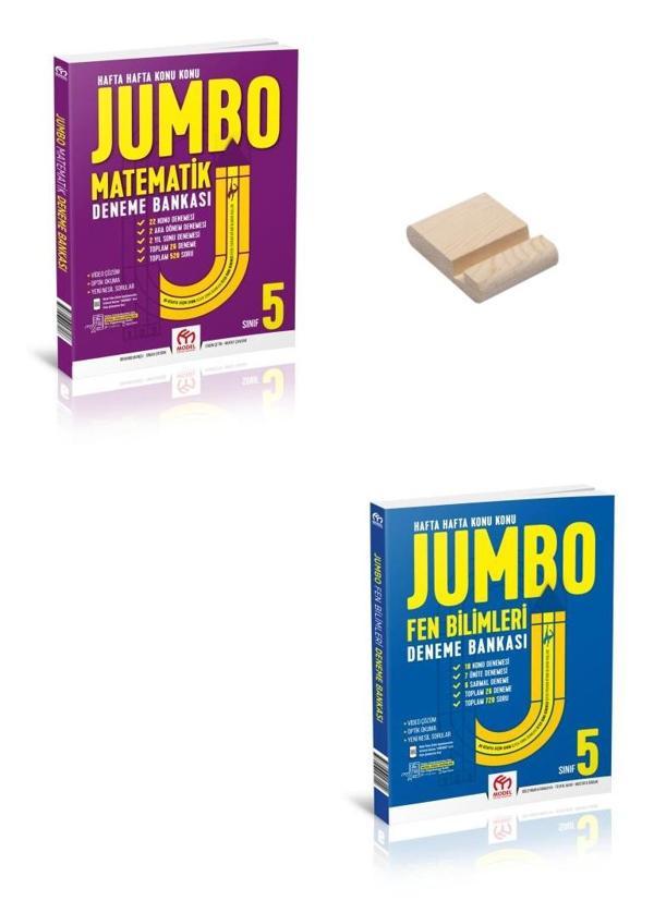 5. Sınıf JUMBO Matematik ve Fen Bilimleri Deneme Bankası + Telefon Standı - Model Eğitim Yayınları - Image 1