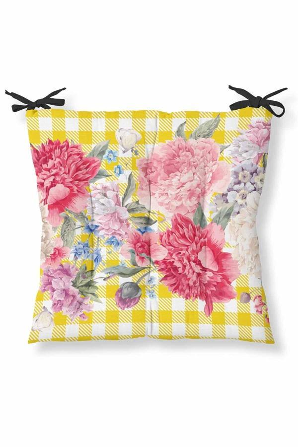 Helen George Dekoratif Pembe Sarı Sandalye Minderi - Image 1