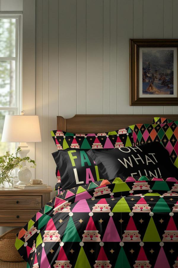 Helen George Fa La La Nevresim Takımı Çift Kişilik - Yılbaşı Temalı – Şık Ambalajlı, Hediyeye Uygun - Image 1