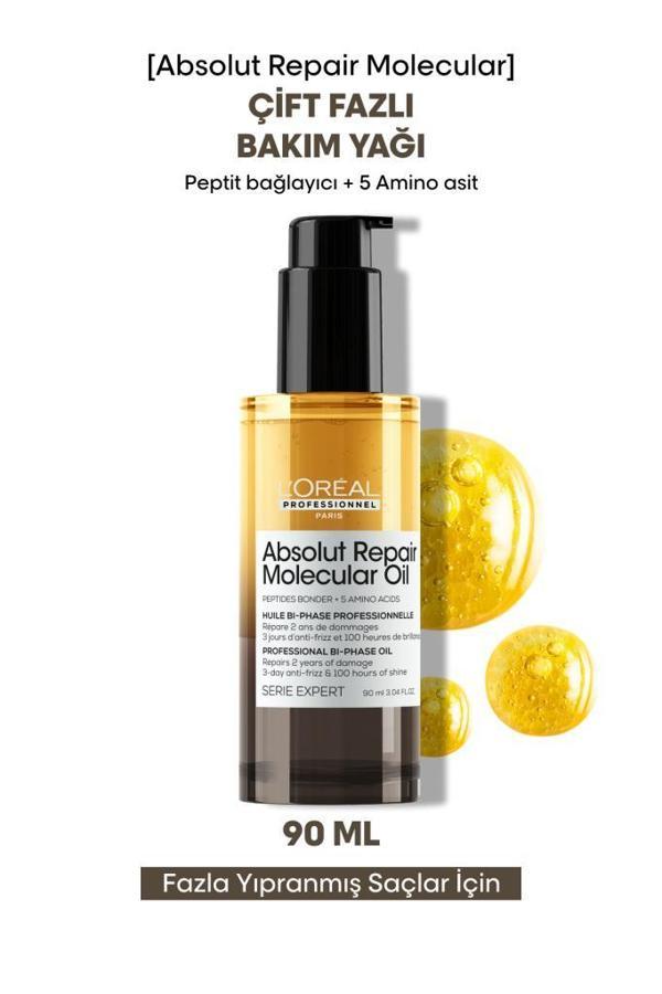 Loreal Professionnel Absolut Repair Molecular Çift Fazlı Saç Bakım Yağı 90 ml - Image 1