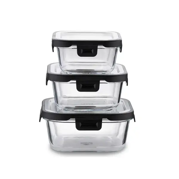 Korkmaz Freska Çelik Kapaklı 3lü Cam Saklama Seti A5628 - Image 1