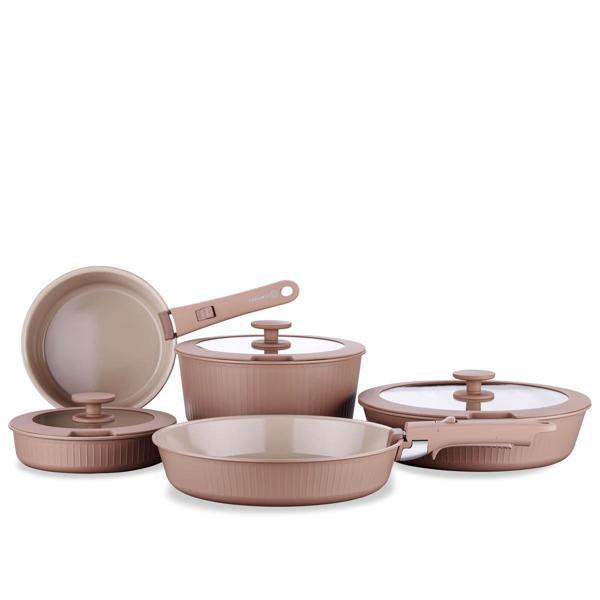 Korkmaz Nova Pratika Mocha 10 Parça Tencere Seti A2791-1 - Image 1