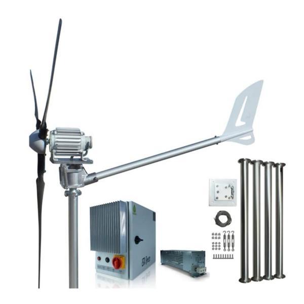 İsta Breeze Set 2000W 24V/48V Windsafe Korumalı Rüzgar Türbini + Wind Pro Şarj Kontrol Cihazı + Direk Seti - Image 1