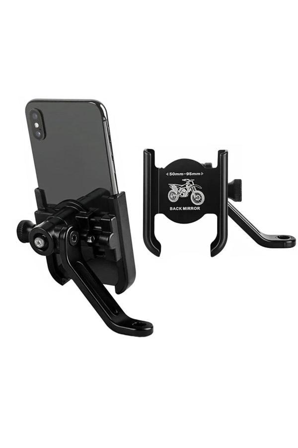 BİKE SKY Dikiz Ayna Bağlantılı Alüminyum  Motosiklet Telefon Tutacağı  - Image 1