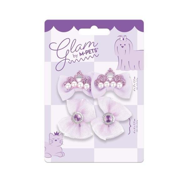 M-Pets Glam Fiyonklu Kedi ve Köpekler İçin Aksesuar Toka Mor - Image 1