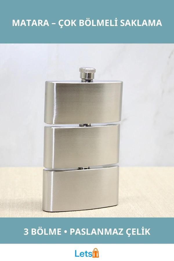 3 Katlı Paslanmaz Çelik Taşınabilir Matara - Image 1