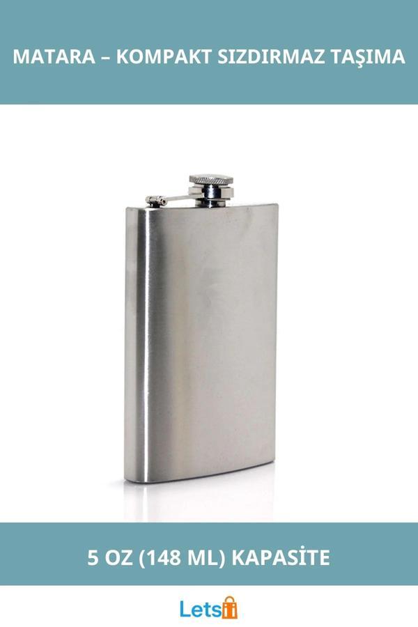 Paslanmaz Çelik Sızdırmaz Şık 5 Oz Tekli Matara - Image 1