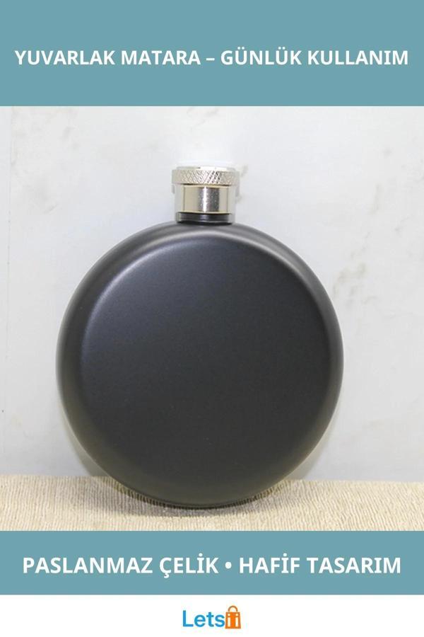 Dayanıklı Paslanmaz Çelik Yuvarlak Sızdırmaz Siyah Matara - Image 1