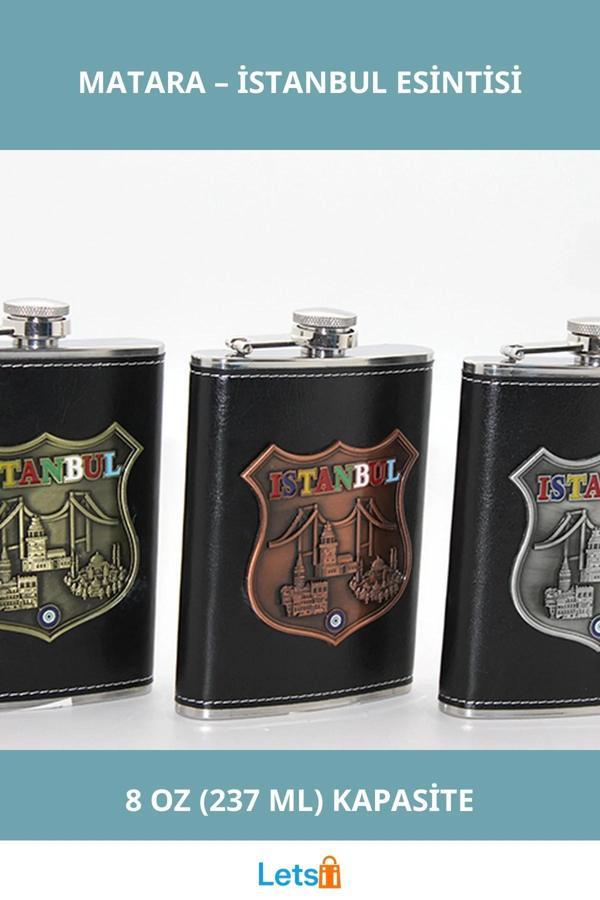 Paslanmaz Çelik İstanbul Yöresel Matara 8oz Şık Tasarım - Image 1