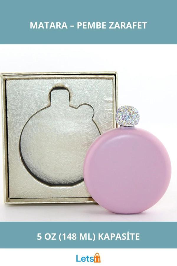 Paslanmaz Çelik Matara 5 Oz Pembe Şık Tasarım - Image 1