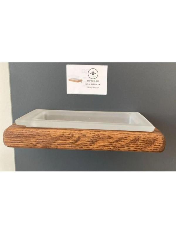 Adnoss Lüks Selvi Sabunluk Krom Pirinç Ahşap - Ahşap Krom - Image 1