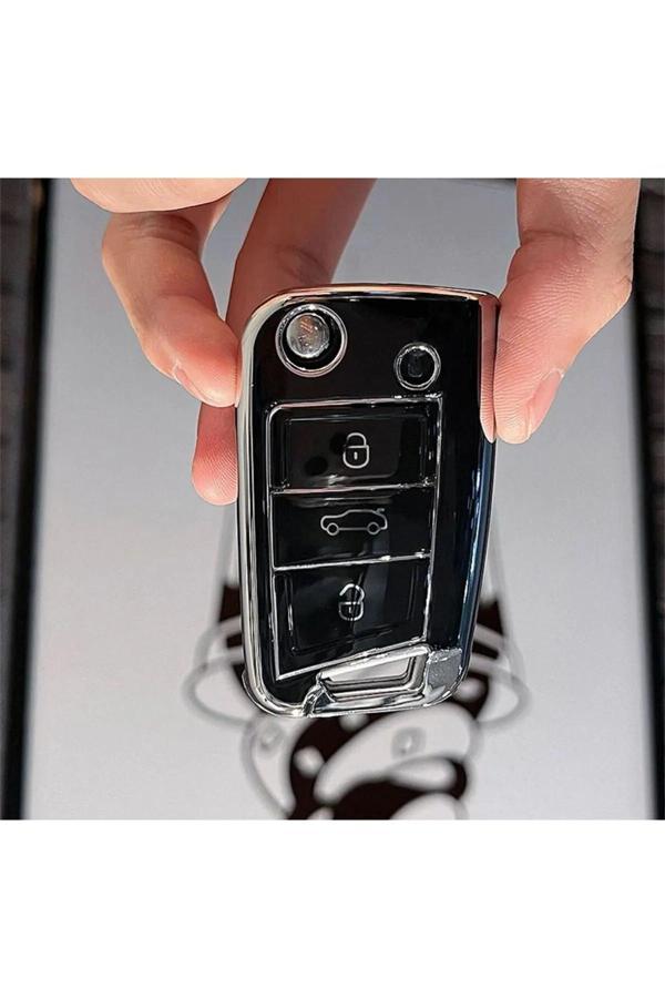 Bigkey Volkswagen Polo T-Roc T-Cross Golf Passat Taigo Tiguan Uyumlu Anahtar Kılıfı Sustalı Model Yeni - Image 1