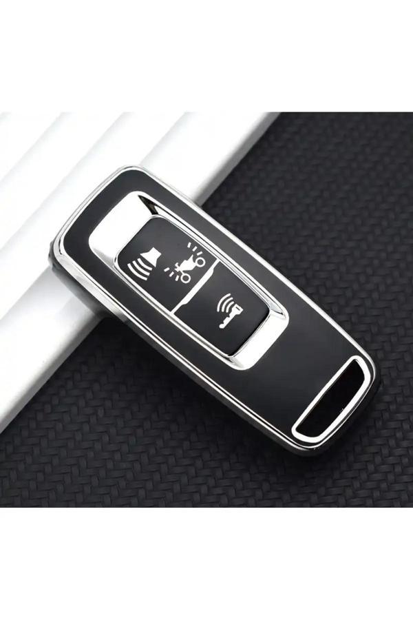 Bigkey Honda Pcx 2021-2022-2023-2024 Model Uyumlu Anahtar Kılıfı Siyah Gümüş ( Forza Uymaz ) - Image 1