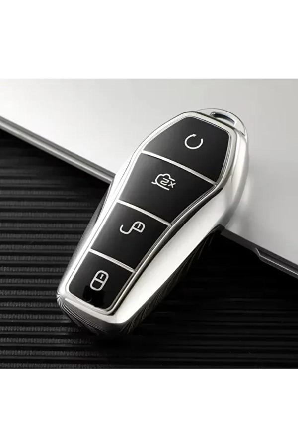 Bigkey Byd Atto 3 Ve Seal U Anahtar Koruma Kılıfı Siyah / Gümüş Lütfen Uyumlu Anahtar Modeline Bakınız - Image 1