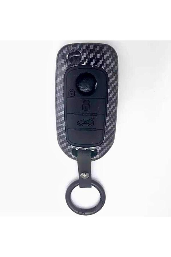 Bigkey Fiat Egea Siyah Karbon Anahtar Kılıfı Sustalı Modellere  (3 Tuşlu) - Image 1