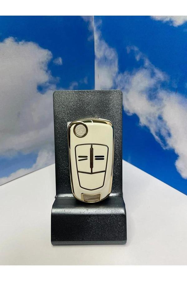 Bigkey Opel Sustalı Astra H Corsa D Silikon Anahtar Kılıfı Nana Beyaz 2 Yada 3 Buton Uyumlu - Image 1