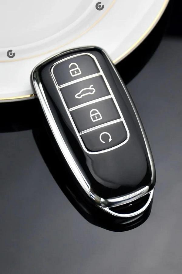 Bigkey Chery Tiggo Uyumlu 8 Pro Omoda 5 Tiggo 7 Avantgarde Anahtar Kılıfı Siyah Gümüş - Image 1