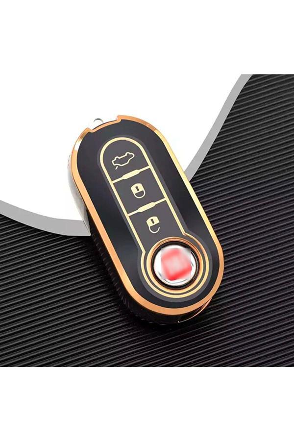 Bigkey Fiat Doblo Anahtar Kılıfı Nano Siyah Gold - Image 1
